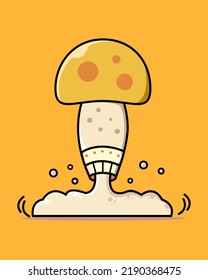 Illustration, Vektorgrafik von Mushroom Rocket. Gut für Shirt-Design.
