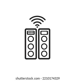 illustration vector graphic of Music composer set with router isolated on white background, perfect for electronics shop, electronics company, etc.