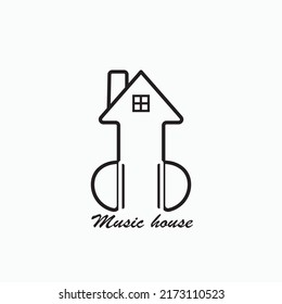 illustration vector graphic of music house good for business studio music or etc.