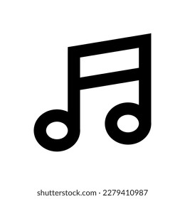 Ilustración Vector Gráfico de la música, nota Icono. Línea negra