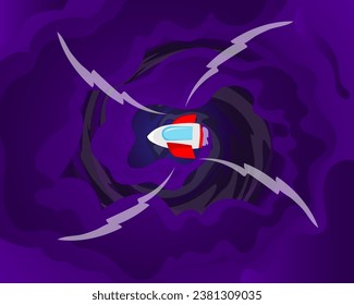 Illustration Vector Graphic Of My Rocket Sucked Black Hole
