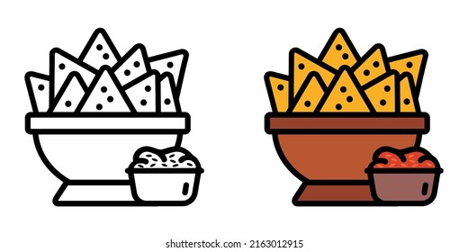 Illustration Vector Graphic of nachos mexican food, food appetizer snack icon