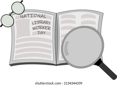 Illustration vector graphic of National Library Worker day, good for background,  est.