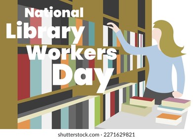 Illustration vector graphic of national library workers day. Good for poster