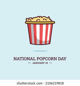 Illustration vector graphic of National Popcorn Day. The illustration is Suitable for banners, flyers, stickers, Card, etc.