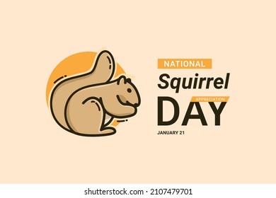 Illustration vector graphic of National Squirrel Appreciation Day. The illustration is Suitable for banners, flyers, stickers, Card, etc.