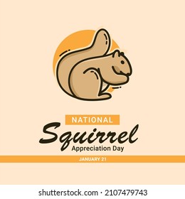 Illustration vector graphic of National Squirrel Appreciation Day. The illustration is Suitable for banners, flyers, stickers, Card, etc.
