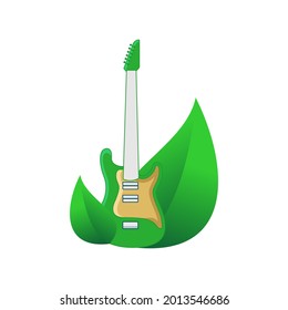 Illustration Vector Graphic of Nature Guitar Logo. Perfect to use for Music Company