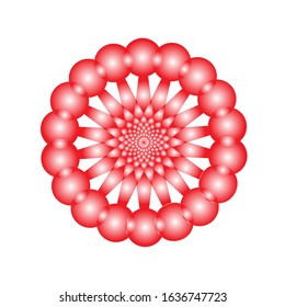 illustration vector graphic of necklace logo with a shiny red flower in the middle. fit for logo or symbol