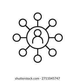 Ilustración Vector gráfico de la conexión de red Hub Icon