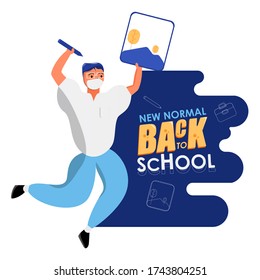 Illustration vector graphic of New Normal Back To School, good for your design with a school theme and health protocol to help all doctor in the world