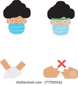 Illustration vector graphic of new normal icon set. Good for banner, public icon, web icon, .etc