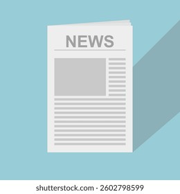 Illustration vector graphic of newspaper on blue background.