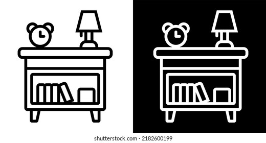 Illustration Vector Graphic of Night stand, bedroom, furniture Icon