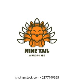 Illustration Vector Graphic Of Nine Tail, Good For Logo Design