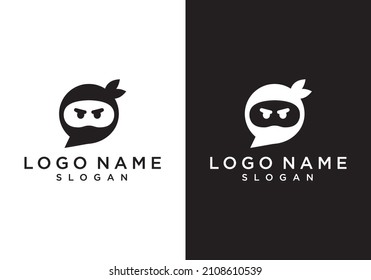 ilustración vectorial de ninja y chat.