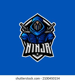 illustration vector graphic of Ninja mascot logo perfect for sport and e-sport team