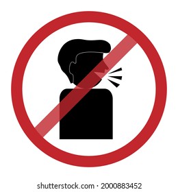 Illustration vector graphic of no speak or dont noisy (good for event speech, seminar,  sharing section, etc)