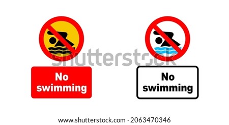 Illustration vector graphic of no swimming icon. Dangerous. Simple flat image. Transparent background