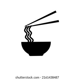 Illustration vector graphic of noodle with bowl and shopsticks