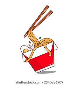 Vektorgrafik von Illustrationen im Design von Noodle-Cup, gut für das Design von Objekten und Elementen