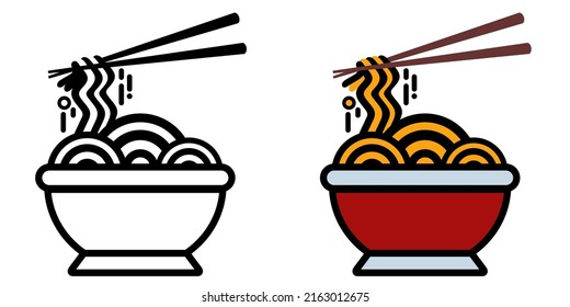 Illustration Vector Graphic Of Noodles Asian Food, Food Bowl, Spaghetti Pasta Icon