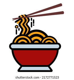 Illustration Vector Graphic Of Noodles Asian Food, Food Bowl, Spaghetti Pasta Icon