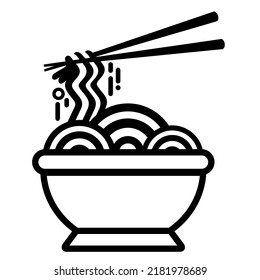 Illustration Vector Graphic Of Noodles Asian Food, Food Bowl, Spaghetti Pasta Icon