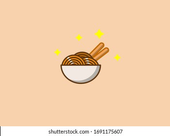 Illustration vector graphic of noodles logo icon.
