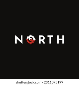 illustration vector graphic north with compass symbol logo design for word mark