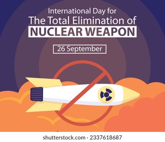 illustration vector graphic of Nuclear missile flying above the clouds, perfect for international day, the total elimination, nuclear weapon, celebrate, greeting card, etc.