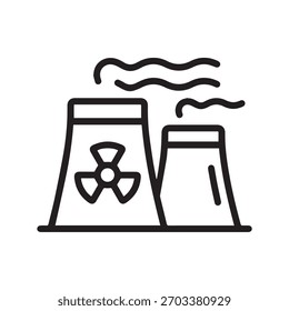 Ilustração vetorial do ícone da usina nuclear