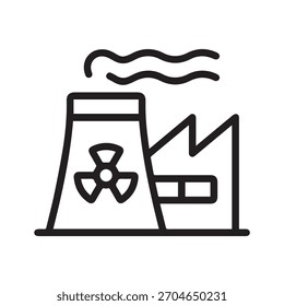 Ilustração vetorial do ícone da usina nuclear