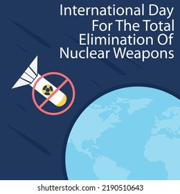 ilustración vectorial de un cohete nuclear volará a la tierra, perfecto para el día internacional, la eliminación total de armas nucleares, celebrar, saludar tarjeta, energía, etc.