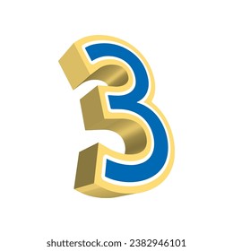 Illustration Vector Graphic of Number 3D design