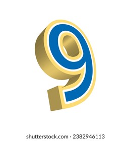 Illustration Vector Graphic of Number 3D design