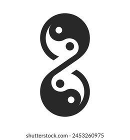 Illustration vector graphic of Number 8 Yin Yang Logo