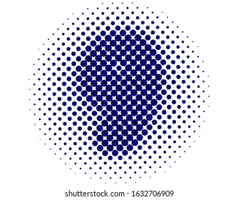 Illustration vector graphic of Number Nine, 9 in halftone. Dotted illustration isolated on a white background. Halftone dots circle 9 icon logo design element. Vector illustration EPS10.
