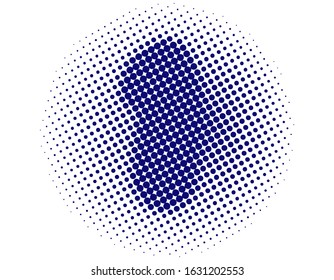 Illustration vector graphic of Number One, 1 in halftone. Dotted illustration isolated on a white background. Halftone dots circle 1 icon logo design element. Vector illustration EPS10.
 