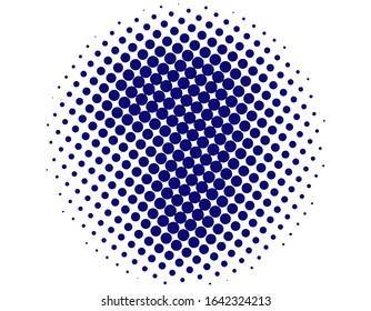 Illustration vector graphic of Number seven, 7 in halftone. Dotted illustration isolated on a white background. Halftone dots circle 7 icon logo design element. Vector  EPS10. 