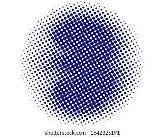 Illustration vector graphic of Number three, 3 in halftone. Dotted illustration isolated on a white background. Halftone dots circle 3 icon logo design element. Vector illustration EPS10. 
