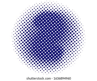 Illustration Vector Graphic Of Number Two, 2 In Halftone. Dotted Illustration Isolated On A White Background. Halftone Dots Circle 2 Icon Logo Design Element. Vector Illustration EPS10.
