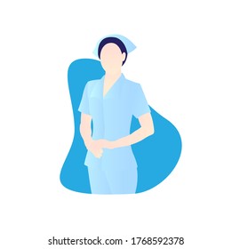 Illustration vector graphic of nurse pose.
Perfect to use for content about medical.