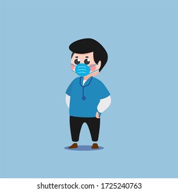 Illustration Vector Graphic of nurse standing. perfect for banner. flyer. leaflet. visual