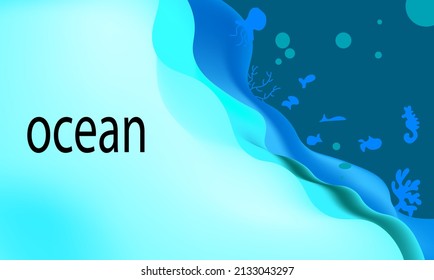 Illustration Vector Graphic Ocean Theme Background For Website Design And Template Design Etc