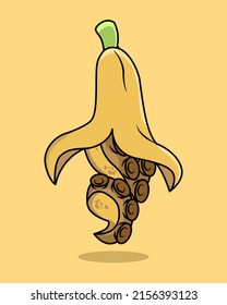 Illustration vector graphic of Octopus Banana