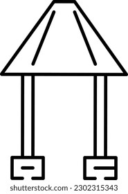 Illustration vector graphic of, Joglo - Indonesian traditional house, line art illustration. Available in vector format suitable for logos or wallpapers.