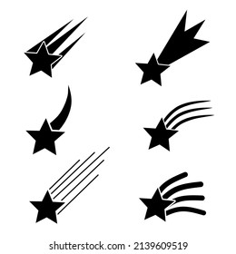 Illustration vector graphic of, set icon silhouette shooting star perfect for logo design