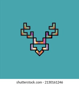 ilustración vectorial de cabeza de ciervo digital adecuada para computadoras industriales como software, monitores, programadores, juegos, web y otros 