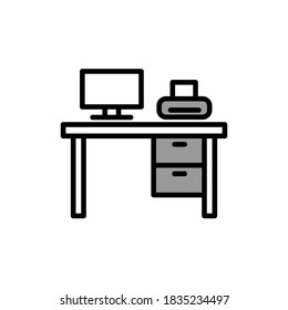 Illustration Vector graphic of office table icon